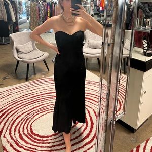 Black Suede MIDI Dress
